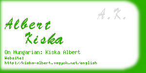 albert kiska business card